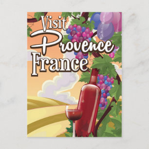 Provence France Vineyeard travel poster Postcard