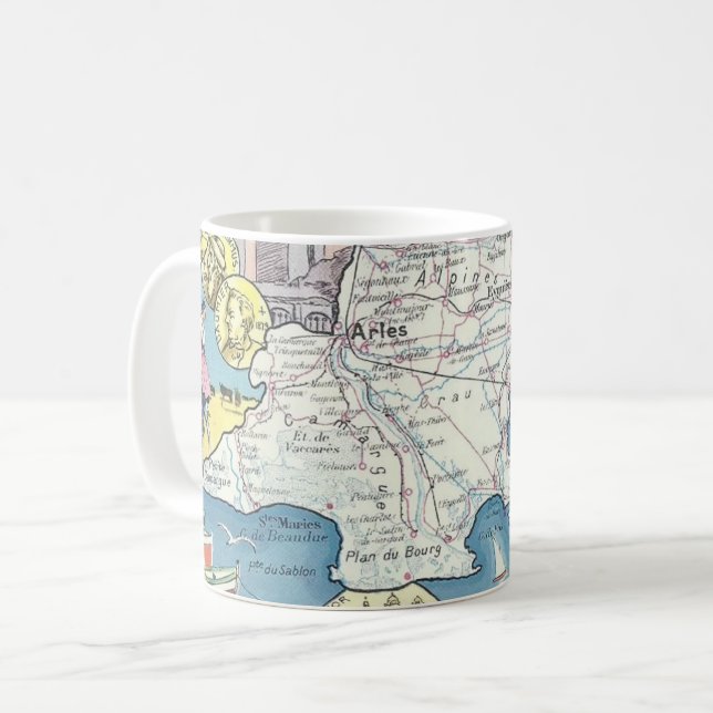 Provence France Vintage Map Mug (Front Left)