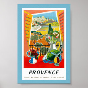 Provence France Vintage Travel Poster Restored