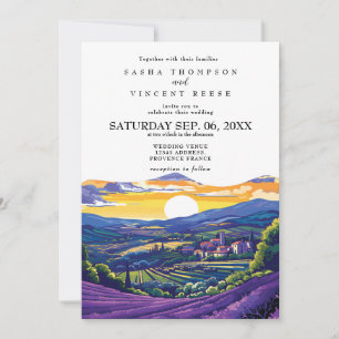 Provence France Wedding Invitation Retro