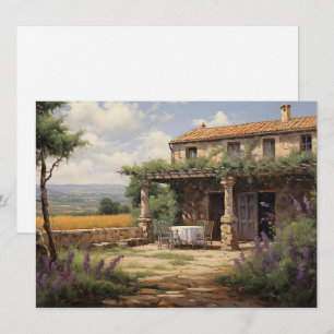 Provence French Country Château Art Flat Card
