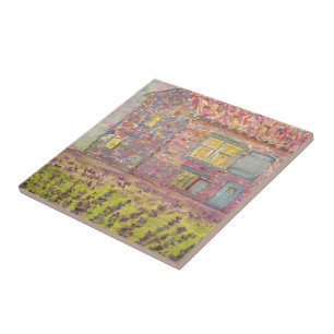 Provence House and Lavender Fields Ceramic Tile