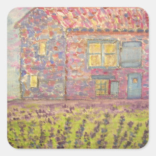 Provence House and Lavender Fields Square Sticker