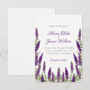 Provence lavander violet wedding invitation