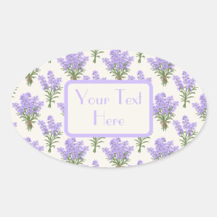Provence Lavender Bunches Oval Sticker