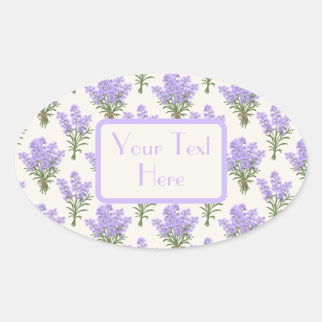  Provence Lavender Bunches Oval Sticker (Front)