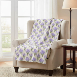 Provence Lavender Bunches  Sherpa Blanket