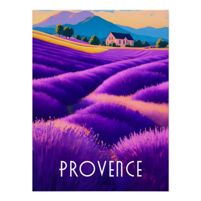Provence Lavender Fields Travel Poster (Front)