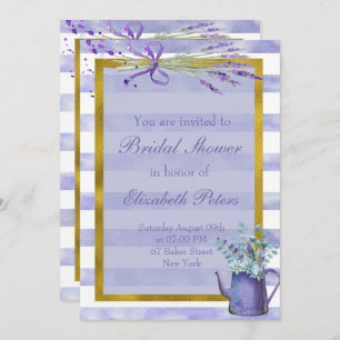Provence Lavender Purple Flower Bridal Shower Invitation