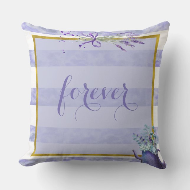 Provence Lavender Purple Flower Wedding  Forever Cushion (Front)
