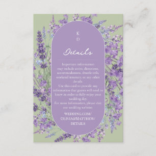 Provence Lavender Sage Themed Wedding Enclosure Card