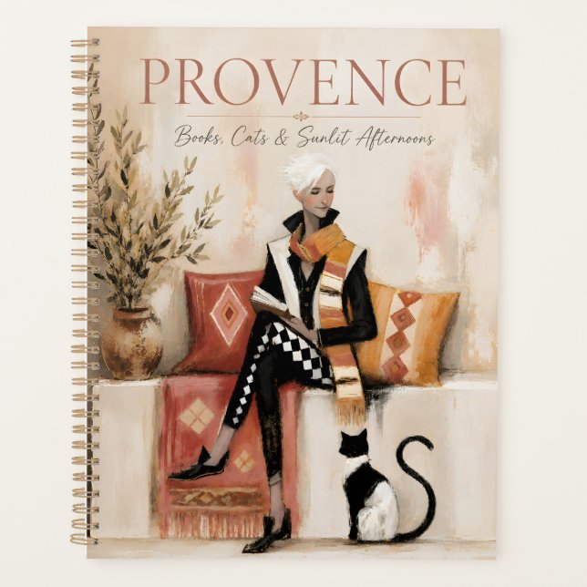 Provence Reading Nook Cat Illustration Planner (Front)
