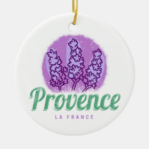 Provence Retro Lavender French Riviera France Ceramic Ornament