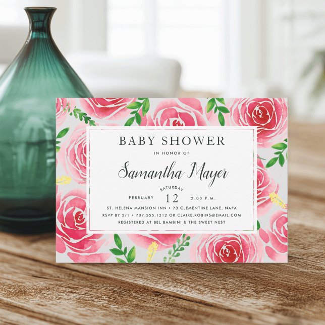 Provence Rose Baby Shower Invitation (Creator Uploaded)