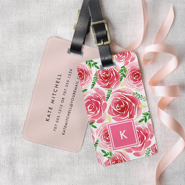 Provence Rose Monogram Luggage Tag (Creator Uploaded)