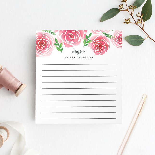 Provence Rose | Personalised Lined Notepad (Creator Uploaded)