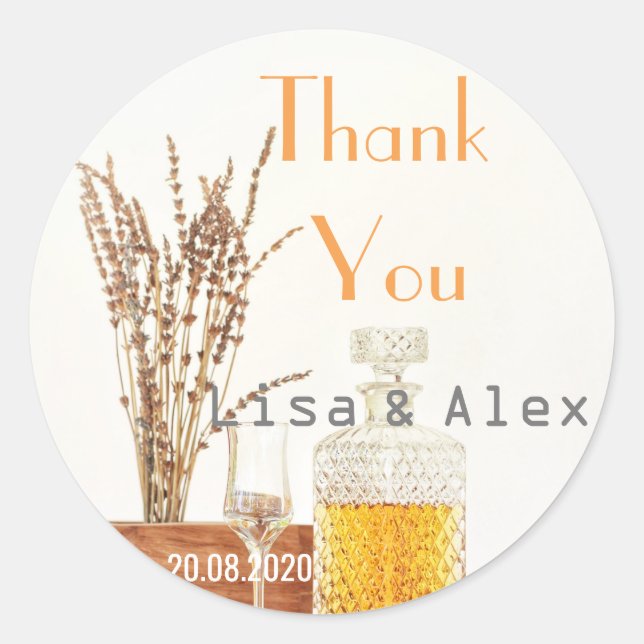 Provence Style Lavender Thank You Wedding Sticker (Front)