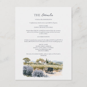 Provence Vineyard Wedding Details Enclosure  Card
