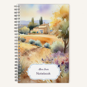 Provence Watercolor your name Notebook