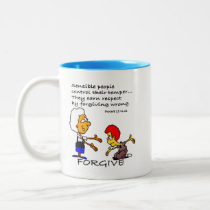 Proverb 19-11 Sensible People Control Their Temper Two-Tone Coffee Mug