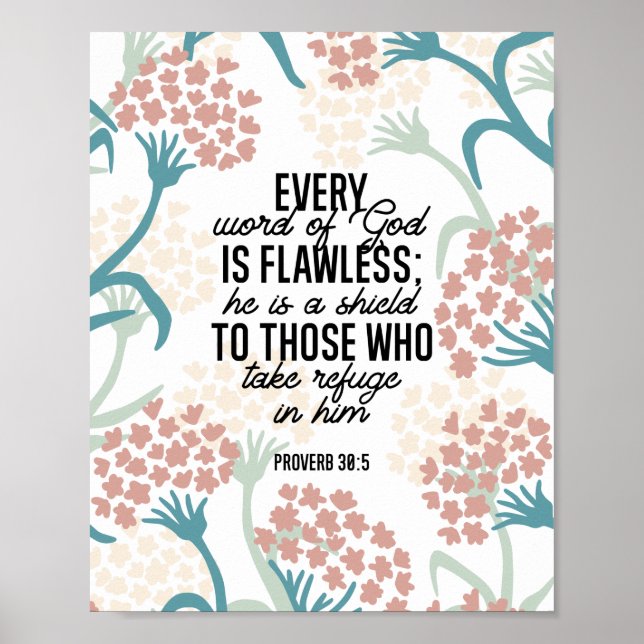 Proverb 30:5 Bible Verse Poster (Front)