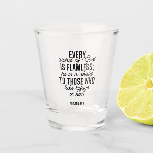 Proverb 30:5 Bible Verse Shot Glass (Front)