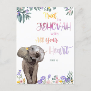 Proverb 3:6 Trust in Jehovah with all your heart   Postcard