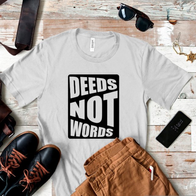 Proverb Deeds not words wrap black T-Shirt (Creator Uploaded)