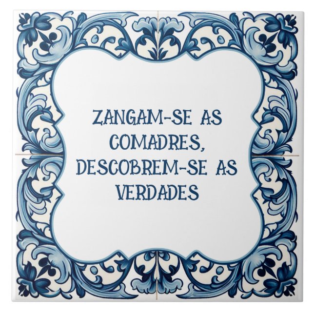 Provérbio português ceramic tile (Front)