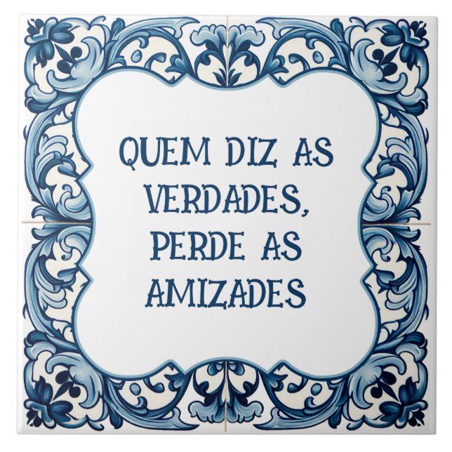 Provérbio português ceramic tile (Front)