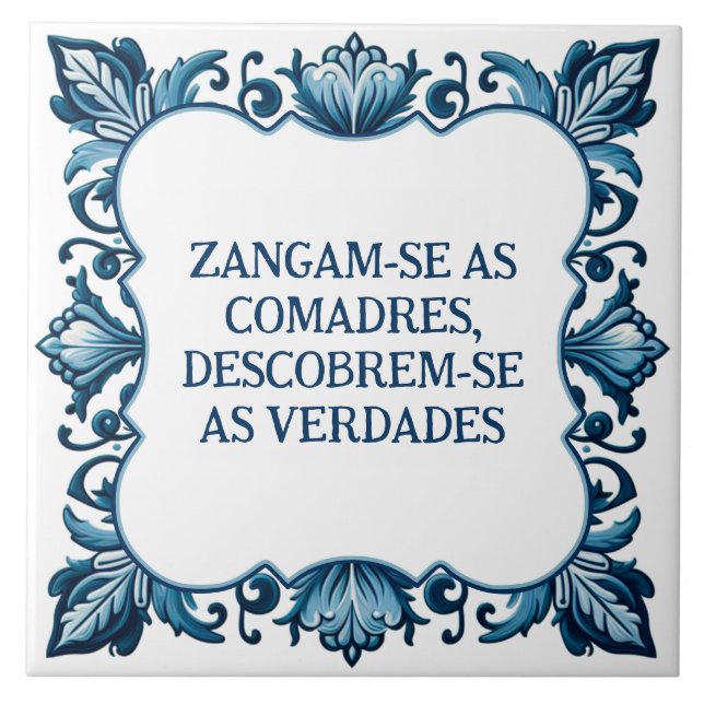Provérbio português ceramic tile (Front)