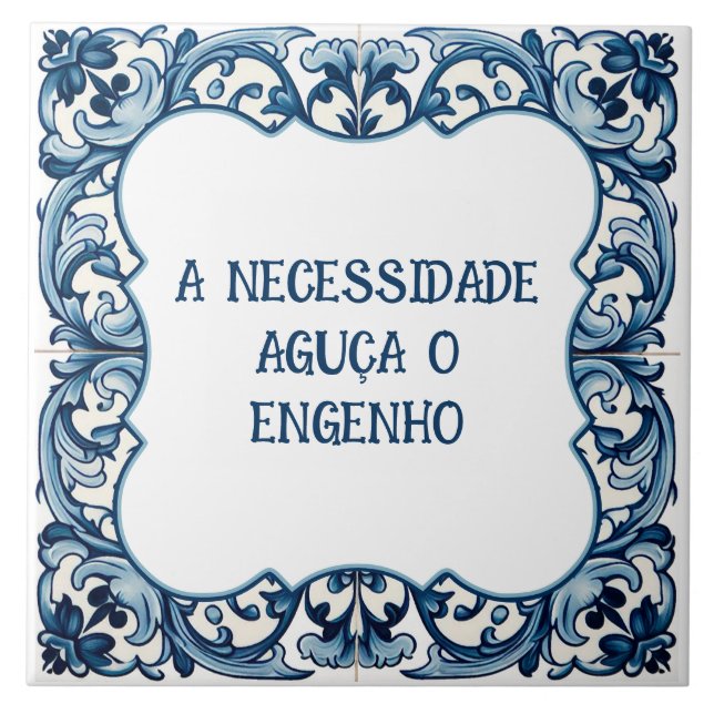 Provérbio português ceramic tile (Front)