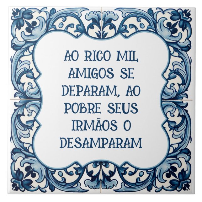 Provérbio português ceramic tile (Front)