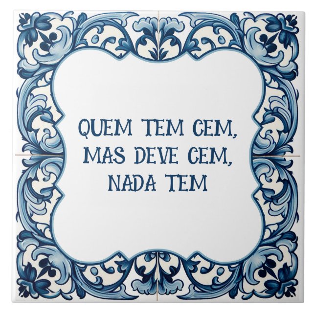 Provérbio português ceramic tile (Front)