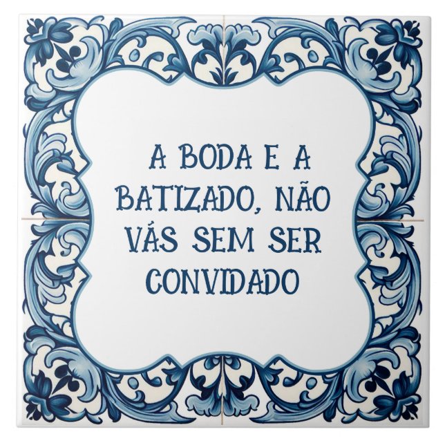 Provérbio português ceramic tile (Front)