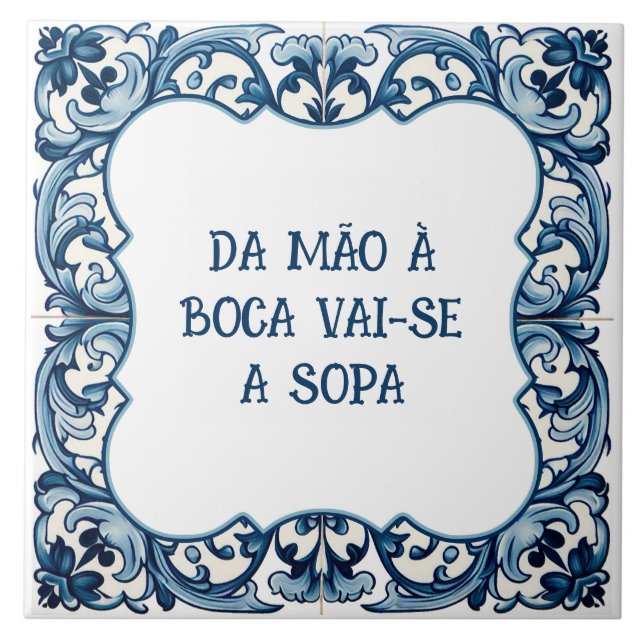 Provérbio português ceramic tile (Front)