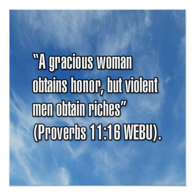 Proverbs 11:16 WEBU Poster (Front)