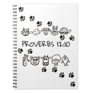 PROVERBS 12:10 ~ Spiral Photo Notebook