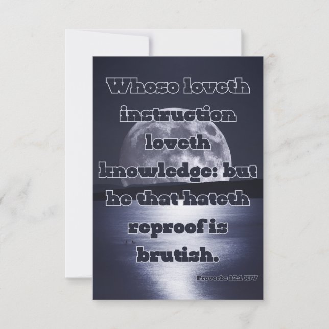 Proverbs 12:1 Bible Verse Pic Greeting Card (Front)