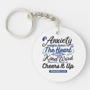 Proverbs 12:25 Bible Verse – Kind Word Art Key Ring