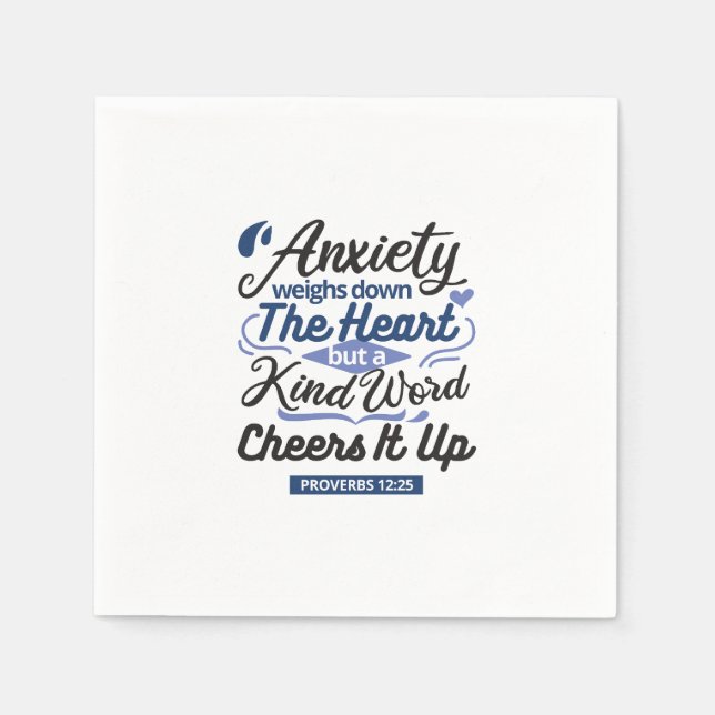 Proverbs 12:25 Bible Verse – Kind Word Art Napkin (Front)