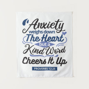 Proverbs 12:25 Bible Verse – Kind Word Art Tapestry