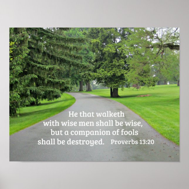 Proverbs 13:20 He that walketh with wise men Poster (Front)