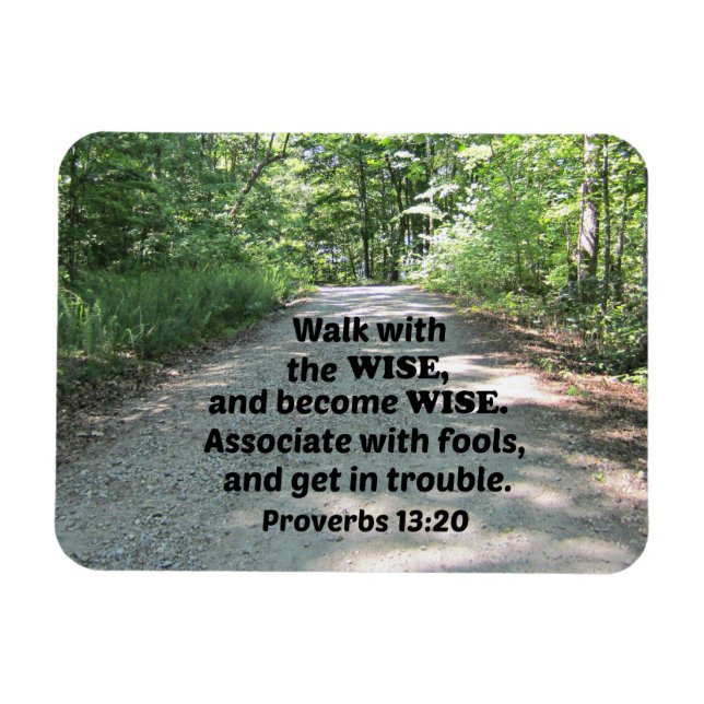 Proverbs 13:20 Walk with the wise and become wise. Magnet (Horizontal)