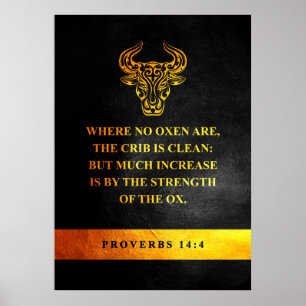 Proverbs 14:4 Bible Verse Poster