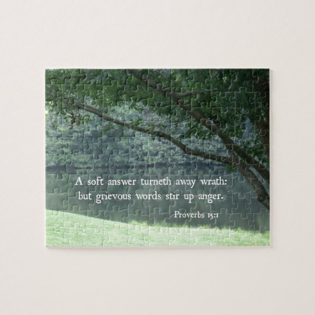 Proverbs 15:1 A soft answer turneth away wrath Jigsaw Puzzle (Horizontal)