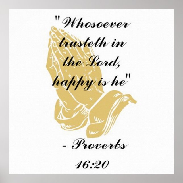 Proverbs 16:20 Poster (Front)
