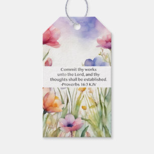 Proverbs 16:3 KJV Commit Thy Works Scripture Gift Tags