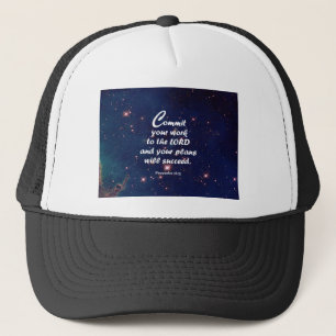 Proverbs 16:3 trucker hat