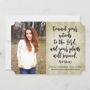 Proverbs 16 Christian Bible Verse Photo Graduation Invitation
